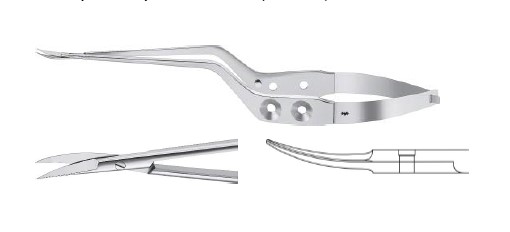 ЯЗЕРГІЛ МІКРО НОЖИЦІ.БАГНЕТОВ. ВИГН. ВВЕРХ 200MM